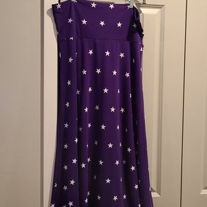 NWOT 2xl Cottony Purple with stars maxi skirt
